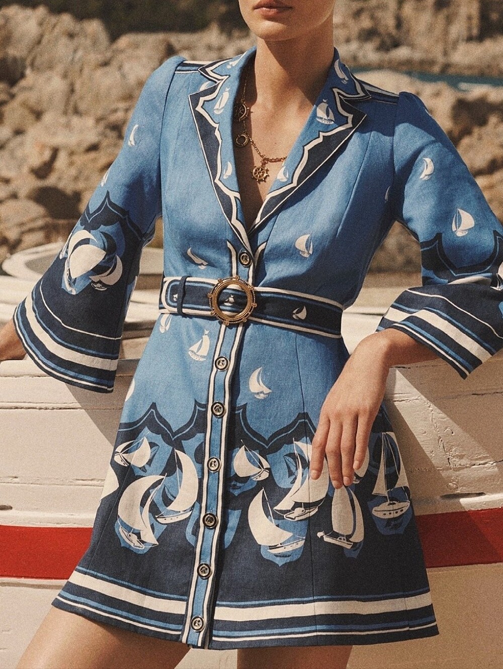 Zimmermann High Tide Mini Shirt Vacation Summer Linen Dress